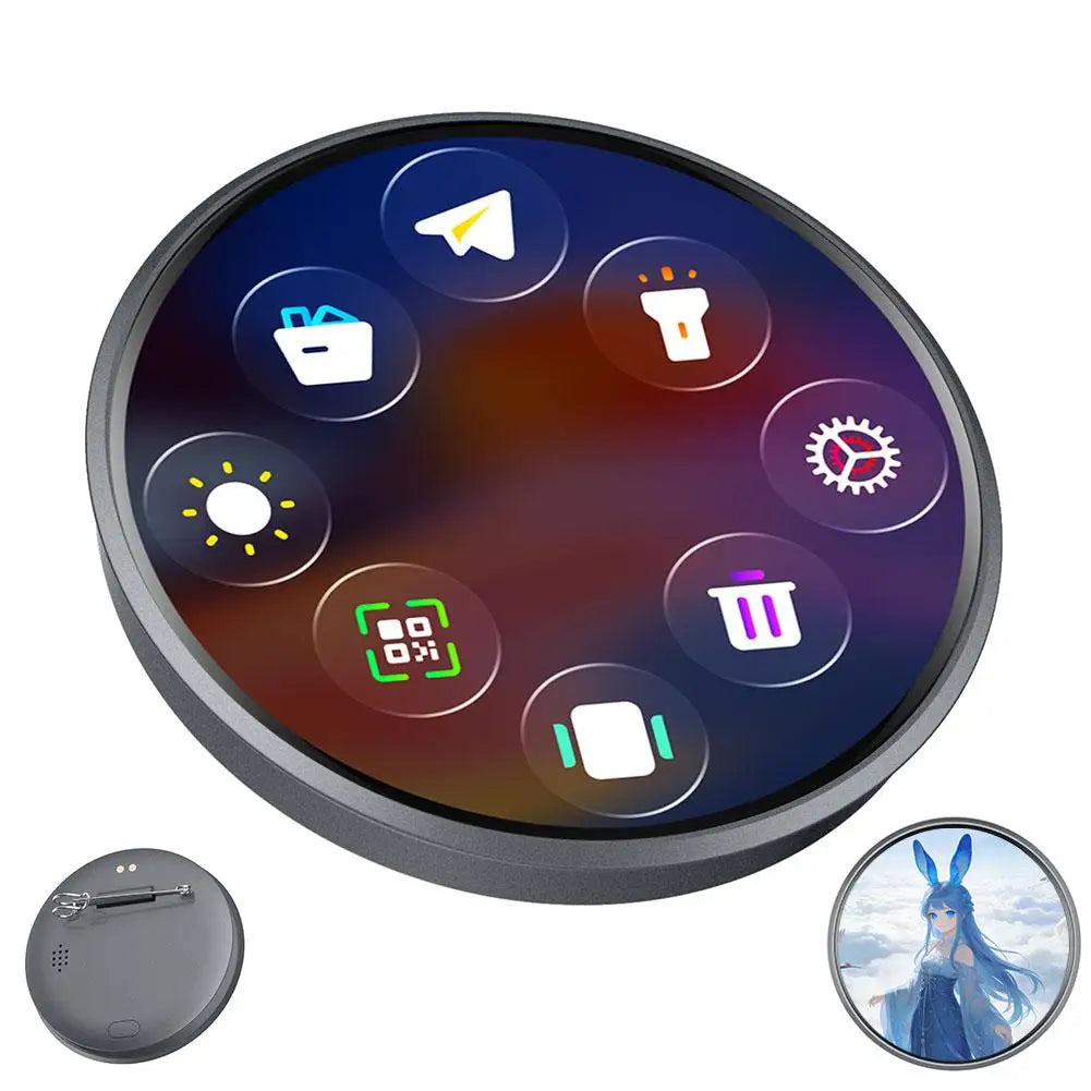 Anime Display Badge — 1.85" Circular HD Pin with Bluetooth 5.4