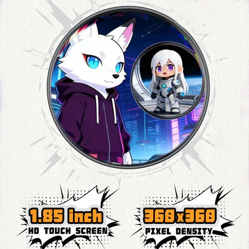 Anime Display Badge — 1.85" Circular HD Pin with Bluetooth 5.4
